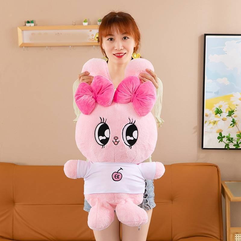Adorable Plush Bunny Doll Soft Short Plush Stuffed Animal Pillow Cute Gift Toy
