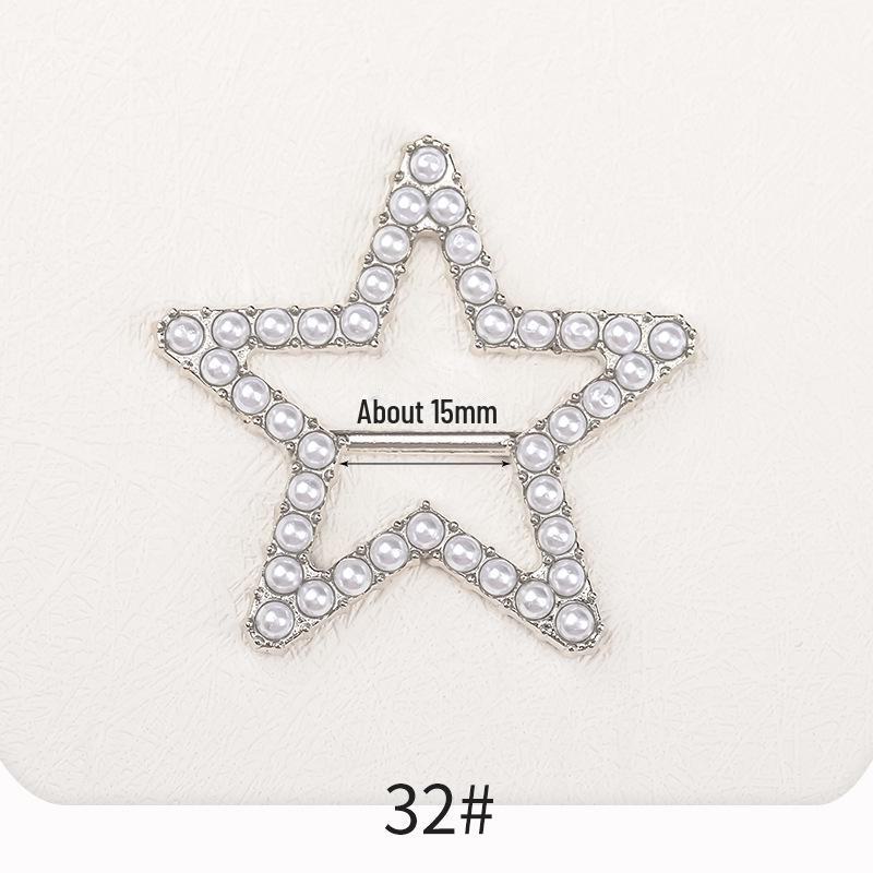 Premium Metal Buckle Summer Korean T-Shirt with Pearl Round Top Knot