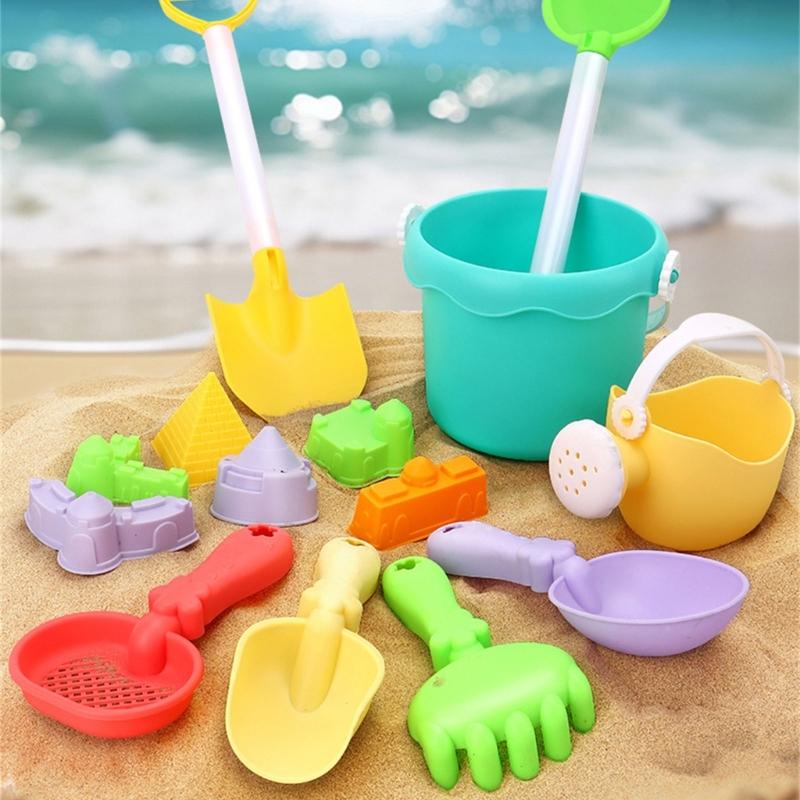 Sand Play Tool Set Sand Shovel Bucket Sandcastle Toy For Children With Bright Color for Parents Kids Beach Vacation