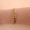 Cuban Chain Style Fashion Luxury Versatile Bracelet with Multi-color Square Bead