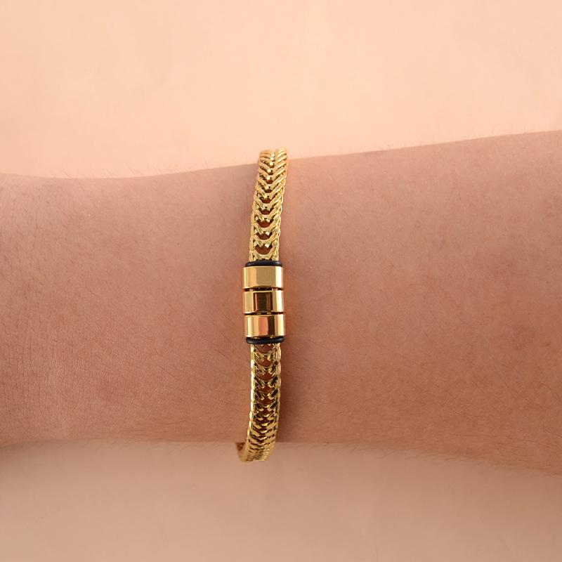 Cuban Chain Style Fashion Luxury Versatile Bracelet with Multi-color Square Bead