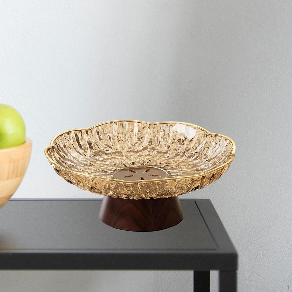 Decorative Pedestal Bowl Food Vegetable Holder Fruit Basket Storage Tray for Hotel