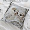 2D Flat- Winter Snowy Owl Couple Throw Pillow Cover Rustic Forest Animal Square Cushion Case For Couch Bedroom Sofa Home Decor