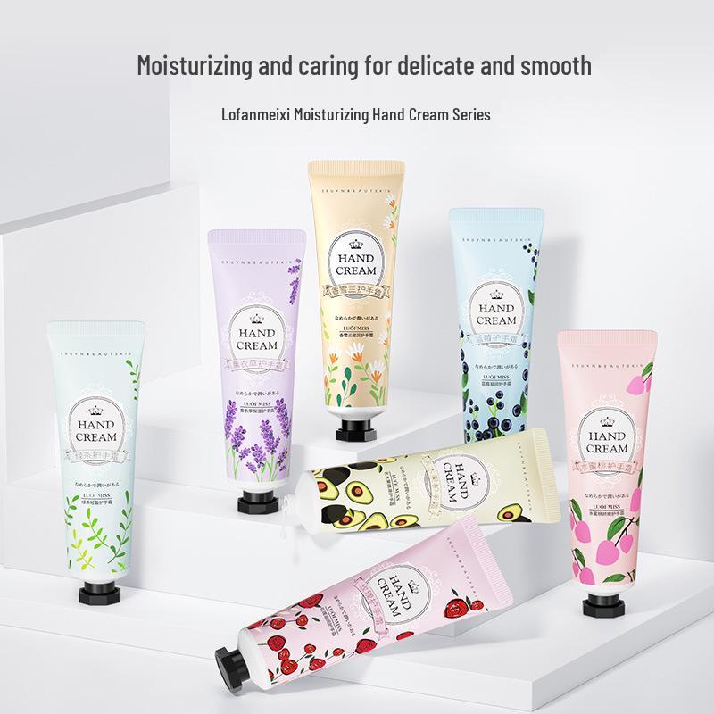 Luofan Meixi Dreamy Rose Hydrating Hand Cream with Cute Kitty Design