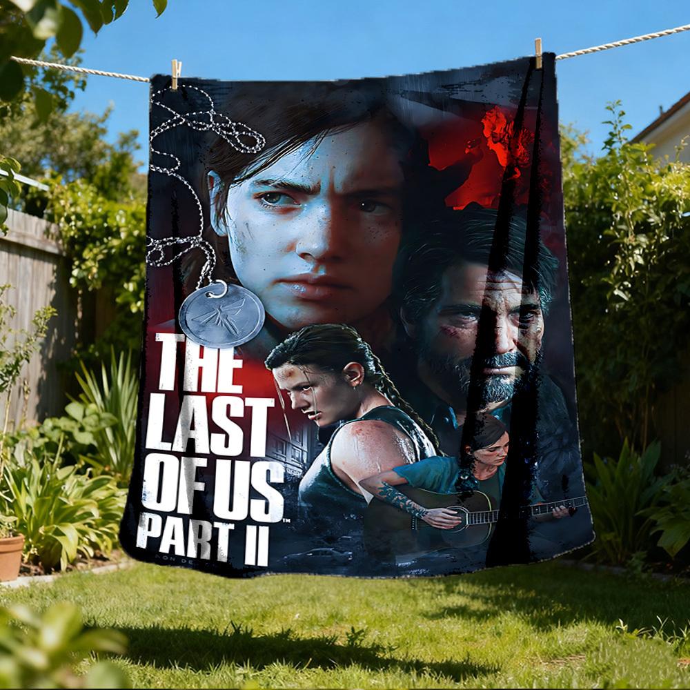 

1 шт. Фланелевое одеяло The Last of Us для улицы для девочек, мягкое, легкое, идеально подходит для кемпинга и в качестве подарка, цифровое 80x120cm