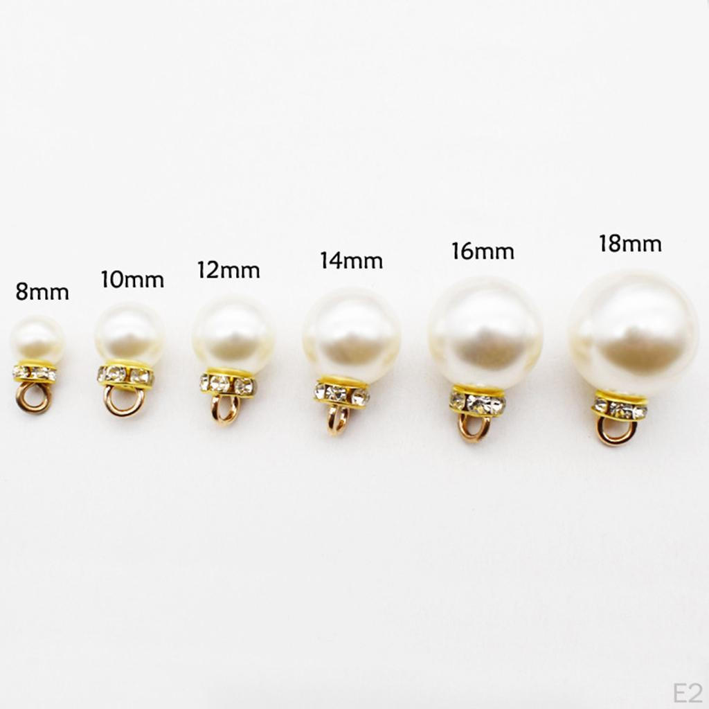 10 Pearl Pendant Rhinestone Charms