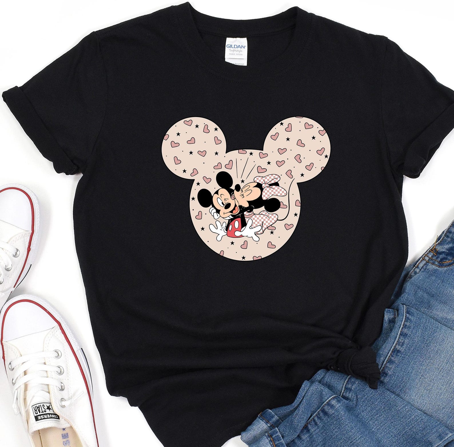 Mickey and Minnie Valentine Shirt, Valentines Day Gift Tee, Disney Valentine Shirt, Gift for her, Mickey Ear Heart Tshirt, Love Shirt 4XL