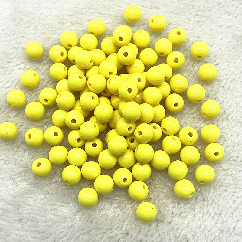 4/6/8mm Runde Anhänger Acrylperlen Lose Abstandshalterperlen zum Schmuckbasteln DIY Handgemachtes Armband Halskette