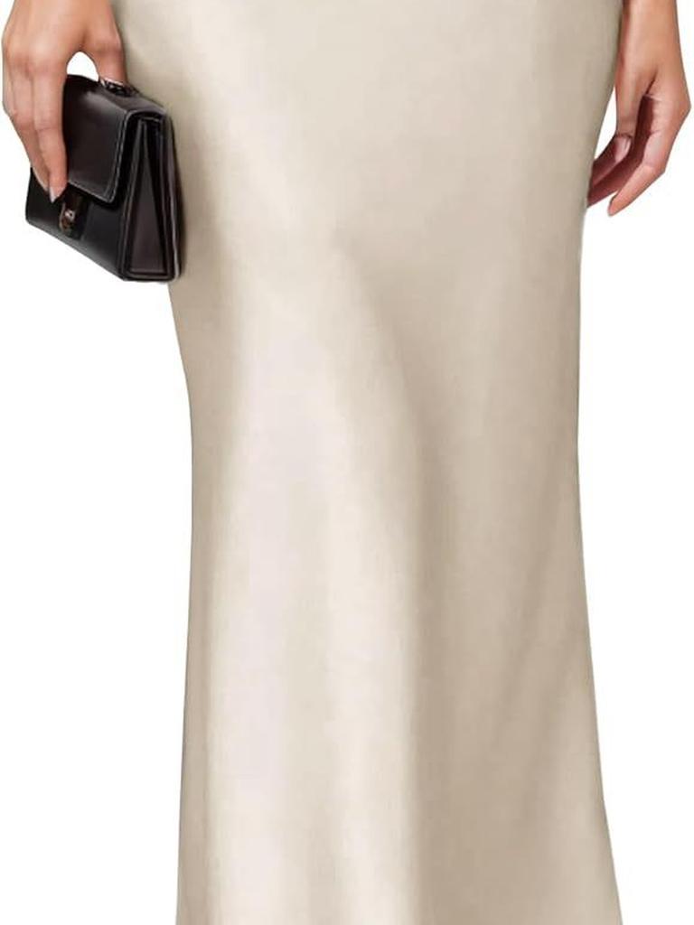 Summer High Waist Fishtail Satin Wrap Pencil Skirt