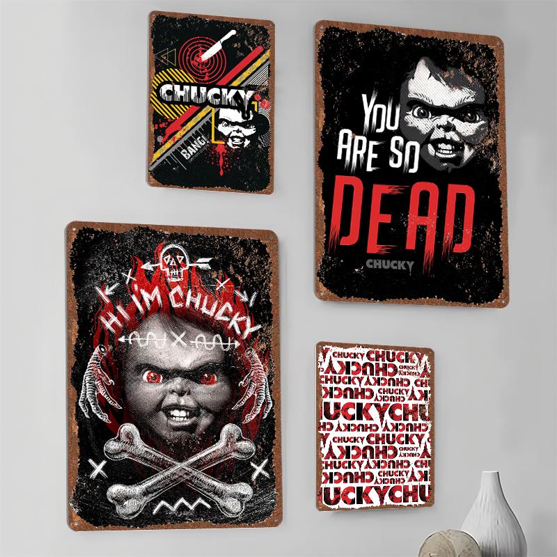 Child's Play Print Tinplate Posters Custom Wall Art Vintage Metal Tin Signs Retro Tin Plaque for Bathroom Decor Home Decorations