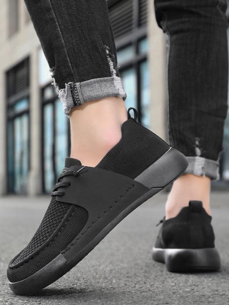 Fashion Sneakers Young Students Gray Round Toe Men's Casual Shoes Mesh Plain Designer Luxury Leisure Cheap Liquidation Sale On Male Shoe
