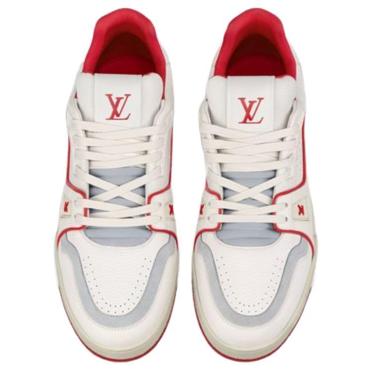 Louis Vuitton Lv Trainer Sneakers 'White Red Grey' 1ABFBI
