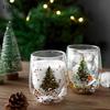 1PCS Double-Wall Christmas-Themed Heat-Resistant Glass Mug Beautiful Cup for Coffee Water Ideal Bar Drinkware Christmas Gift