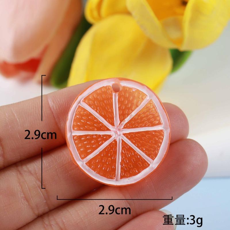Simulated Perforated Lemon Slice Jewelry Bag Earrings Pendant Pendant