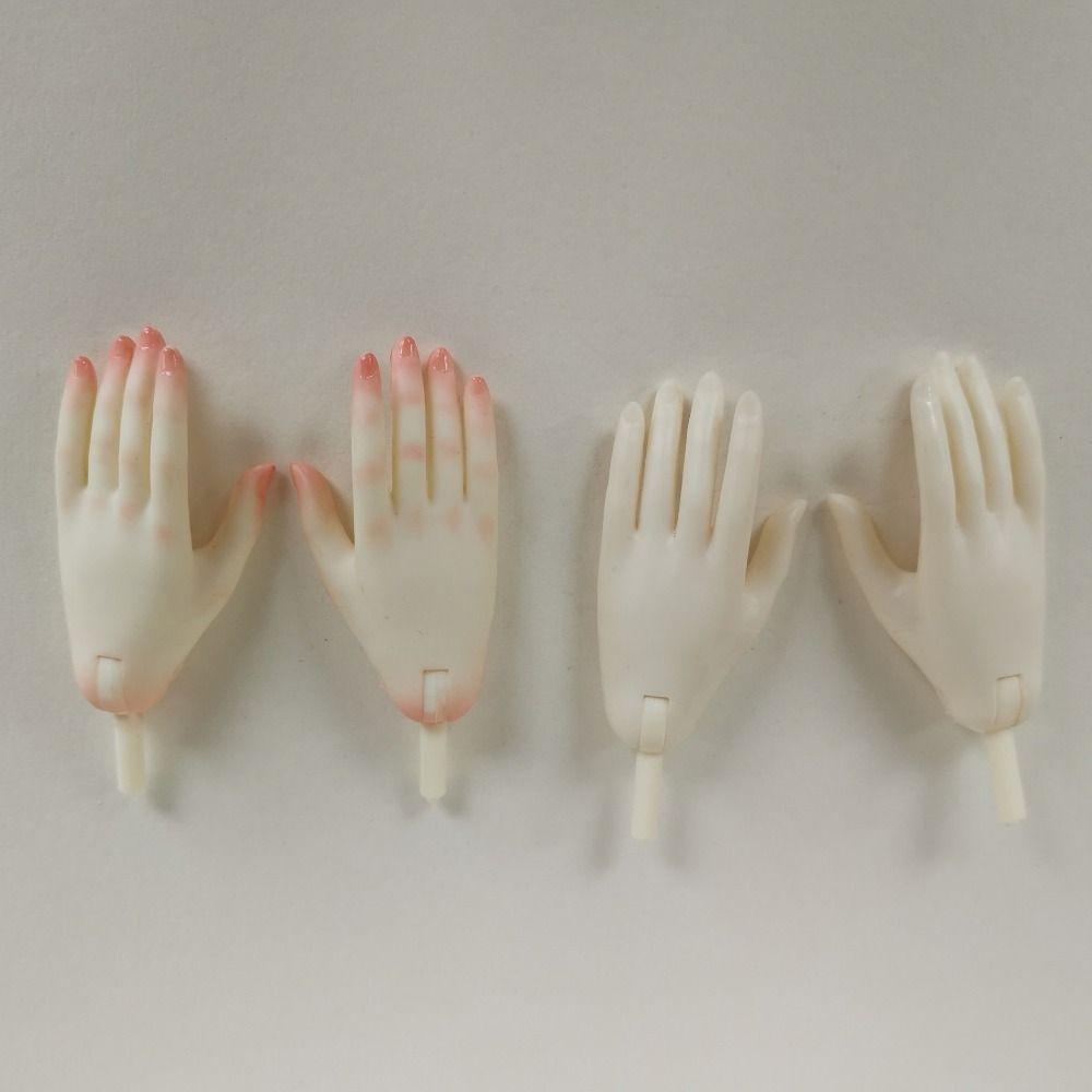 

Plastic Body Moveable Joint Doll Toys Palms and Soles for 1/3 1/4 1/6 BJD 30cm Doll 1/3 White Hand