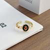 Retro Medieval Gradual Change Enamel Drop Glaze Opening Ring Women'S Niche Design Sense Light Luxury Sweet Cool Index Finger Ring