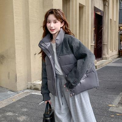 Neuer Winter Stehkragen Mode Vielseitiger Baumwollmantel Baumwolljacke Modisch Schlichte Damenjacke