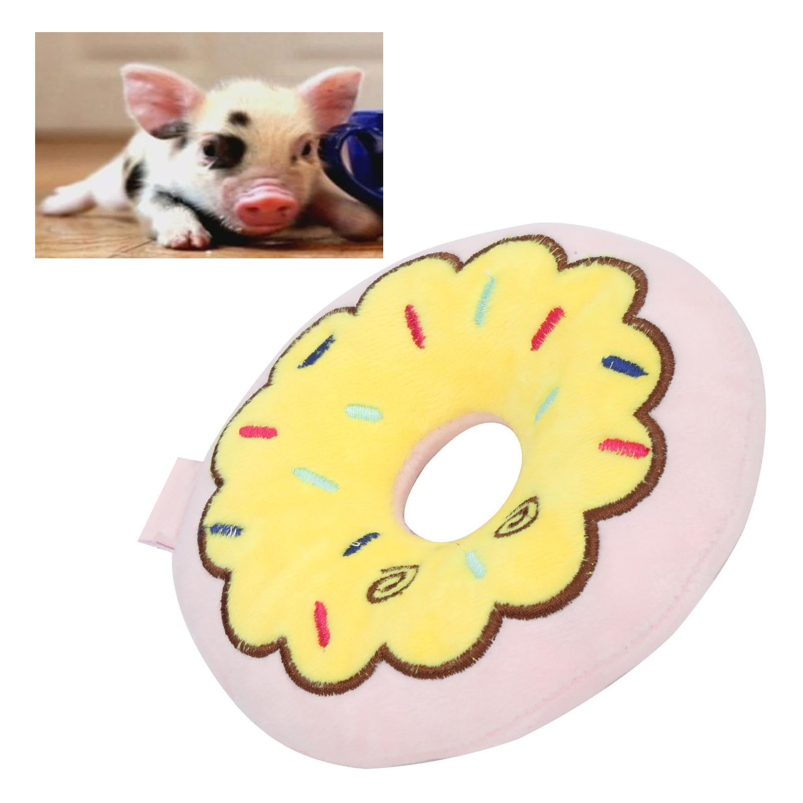 Donuts Pet Chew Toy Pink   Macaron Donuts Plush Squeaky Toy for Dogs Pets Biting