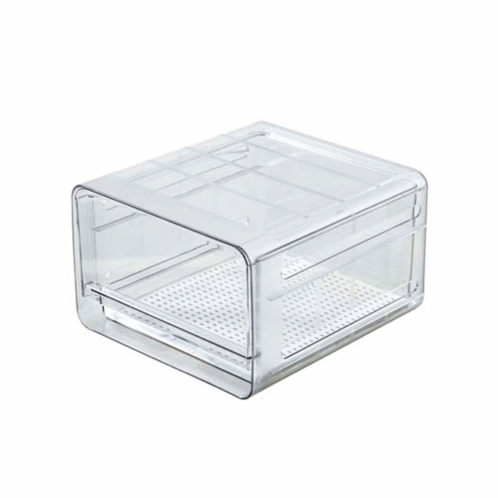 Transparent Food Storage Drawer Stackable Fresh Keeper Bin Vegetable Fridge Organizer  Fruit