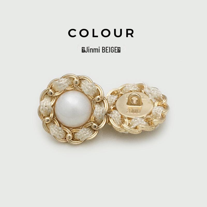 Luxury Handwoven Metal Pearl Diamond Coat Buttons