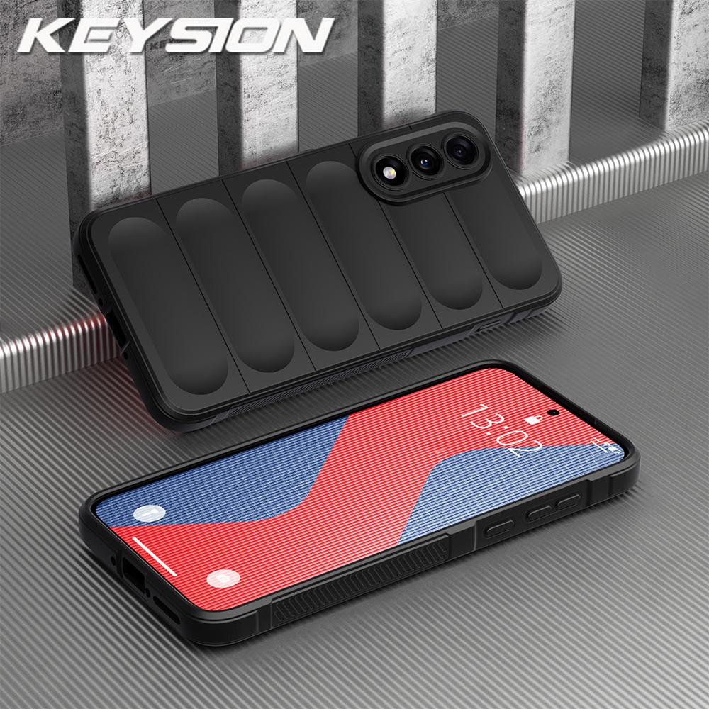 

KEYSION Shockproof Matte Phone Case for OnePlus Nord 5 5G Anti-skid Soft Silicone Phone Back Cover for One Plus 1+ Nord 5 for OnePlus Nord 5 чёрный
