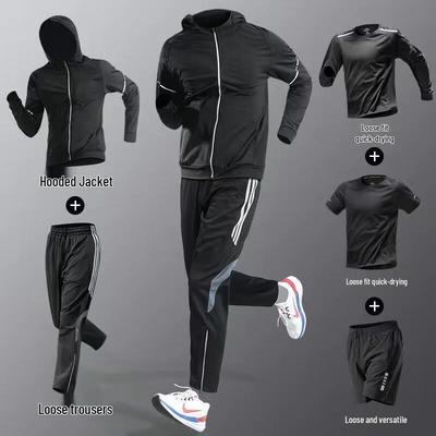WEZHO Men's 5-Piece Quick-Dry Running & Training Sportswear Set