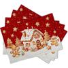 Xmas Placemats Set of 4 Gingerbread Man House Washable Heat Resistant Rectangle Dinner Mats for Party Kitchen Dining Decoration 12x18 Inch