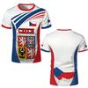 Tschechien Flagge Fußball T-Shirts Tschechien Nationales Emblem 3D Gedruckte Sport T-Shirts Lässige Atmungsaktive Rundhals T-Shirts