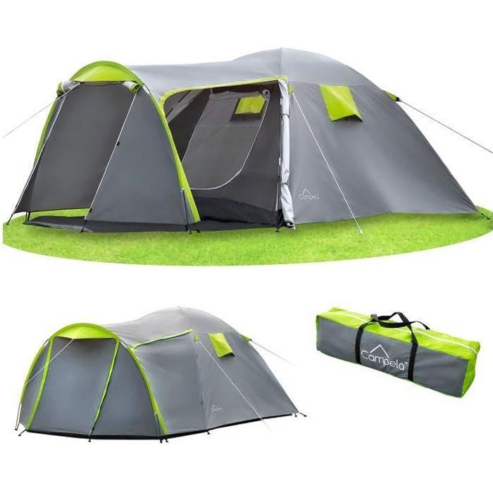 Tente - Campela - CA0013Green - 4 Personnes - Étanche 3000mm - Moustiquaire intégrée