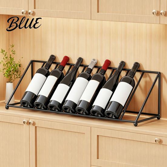 Small Wine Storage Iron Art Liquor Display Bottle for Kitchen Shelf Tilted Rack Modern Holder Stand Style Holder Home