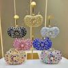 Pochette da sera con decorazioni di diamanti per feste formali ed eventi da donna