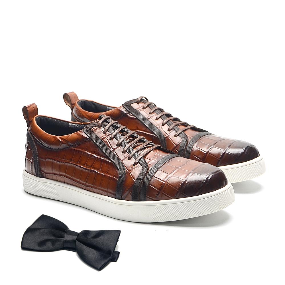 

Classy Men s Sneakers Genuine Cow Leather Casual Shoes Flats Zapatillas Hombre Lace-up Comfortable Sports Tennis Shoes for Men 46