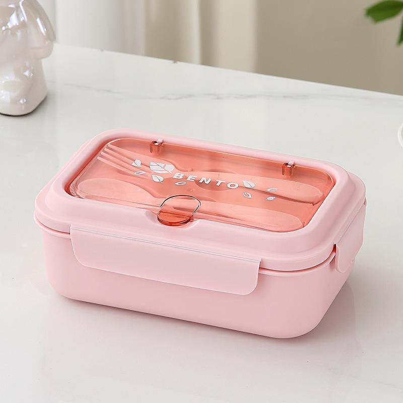 Lunch Box Portable for Children School Office Bento Box Compartment Sealed Food Container with Tableware Microwavable Heating