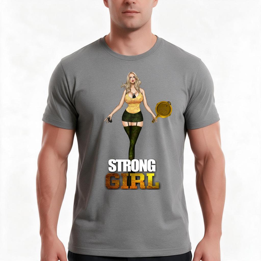 Hot Soldier Strong Girl TShirt Summer Casual Cotton Tee Oversized Streetwear Tops Vintage Graphic Print Unisex Unisex Women