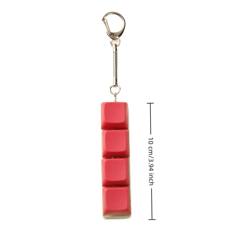 4 Keys Button Keycap Stress Relief Adult Fidget Toy Keychain 4 Keys Keyboard Fidget Gadgets Toys Diy Keyboard Keychain Toys