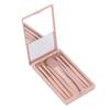 5Pcs Makeup Brushes Set Portable Multifunctional Cosmetic Brushes Set with Mirror Box Apricot Pink