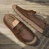 Brand Men's Leather Casual Shoes Office Business Shoes Massage Soles Flat Bottomed Loafers for Men's Breathable New