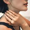 18k Gold-Plated Zirconia Star Open Ring for Women - Elegant, High-End Jewelry Piece