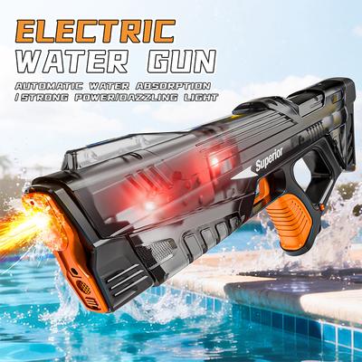 Kids Electric Water Gun Vivid Light Long Range Automatic Water Absorption Squirt Guns Summer Outdoor Beach Toys For Kids