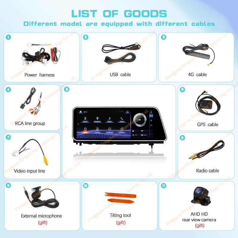 12.3" Car Multimedia Player For Lexus RX300 350 450 2015-2018 GPS Navigation Radio Android12 8+128G 8Core CarPlay 4G 360Camera