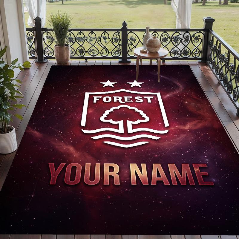 Custom Text Printed Rug Nottingham Forest FC Non Slip Floor Carpet For Home Room Decor