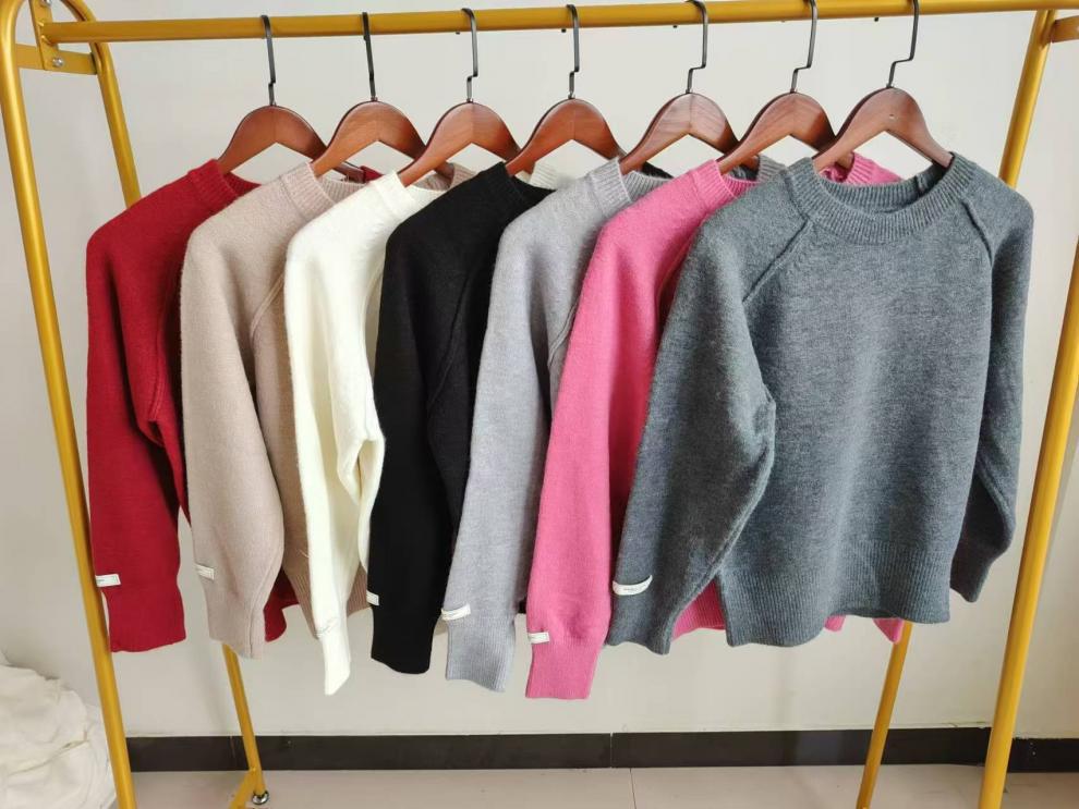 Suéter de Punto Grueso de Moda para Mujer: Otoño/Invierno Coreano, Cuello Redondo, Manga Larga, Corte Casual