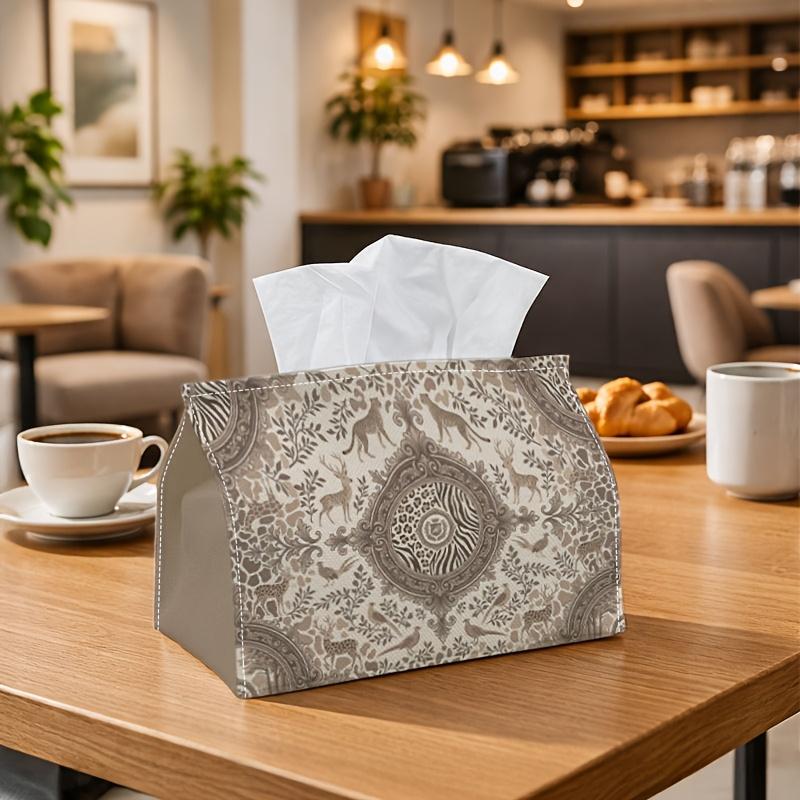 1pc Medieval Heraldic Wildlife Tissue Box | Multi-Functional Napkin Dispenser, Two Sizes Available Suitable for Home, Parties, Car Decoration Deer Lio