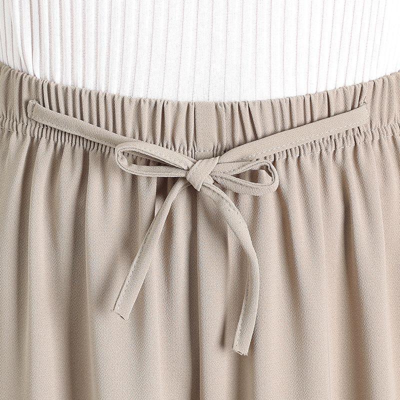 Summer Chiffon Wide-Leg Pants for Middle-Aged Women - Plus Size, Lightweight Nine-Point Style
