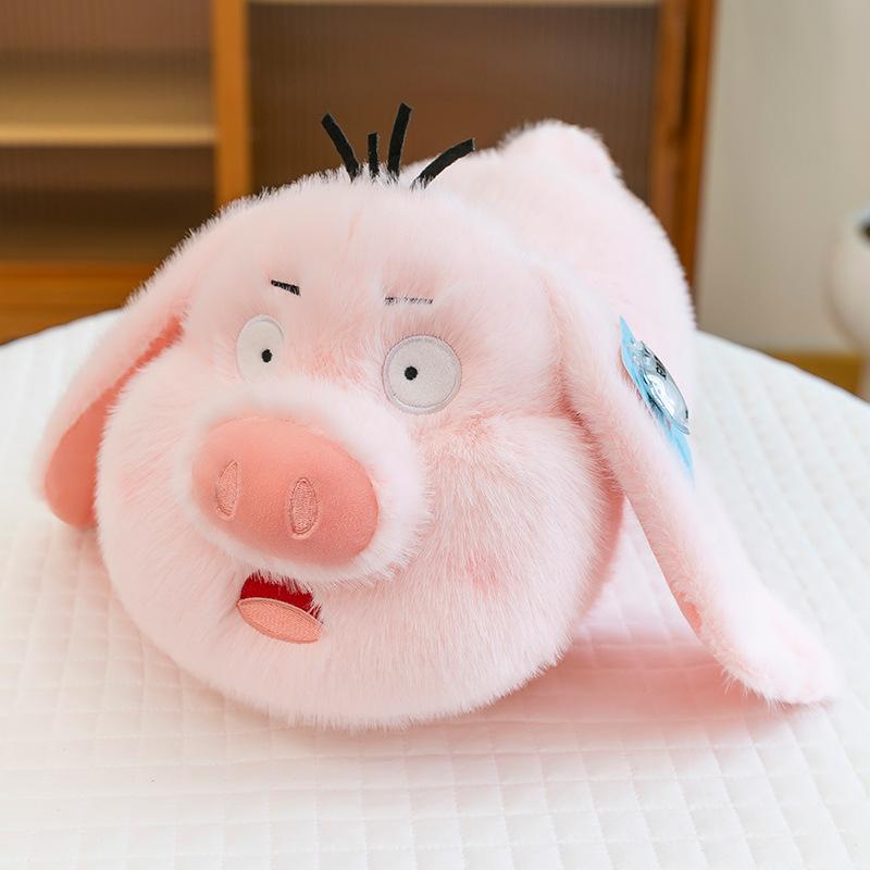 Cute pink pig doll plush toy queen bed sleeping pillow girl heart rag doll birthday gift