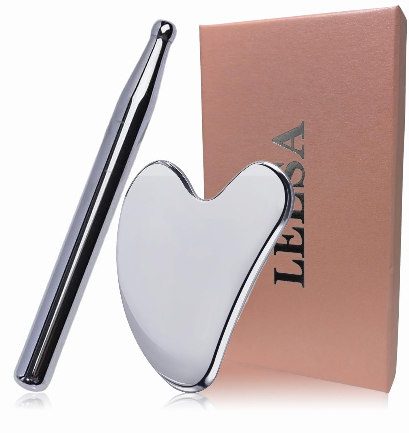 

Пластина Гуаша для лица и тела с палочкой для акупрессуры, Терагерцовый массажер для расслабления фасций, кожи головы и лица, В форме сердца, Унисекс