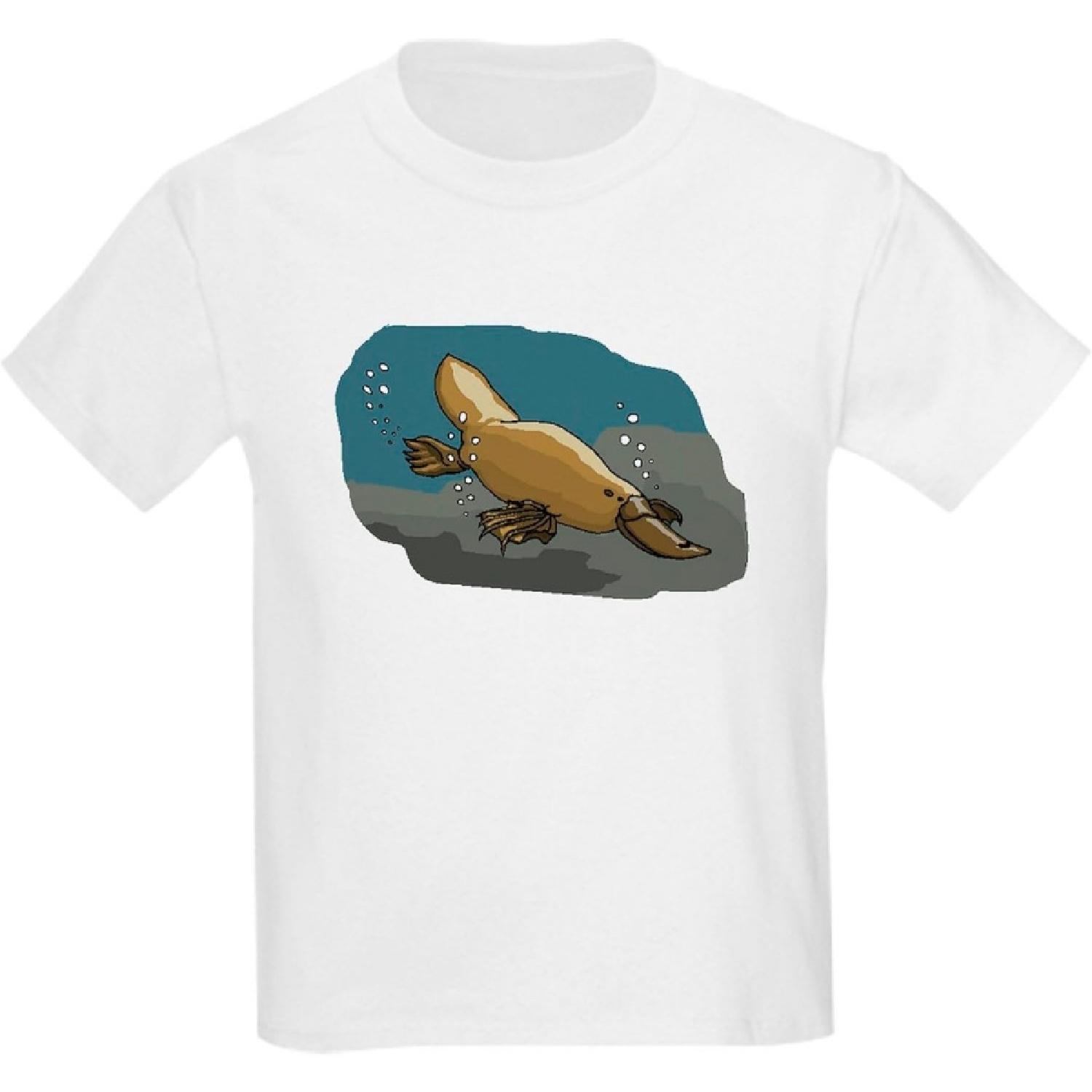 CafePress Platypus Underwater T Shirt Youth Kids Cotton T-Shirt S белый