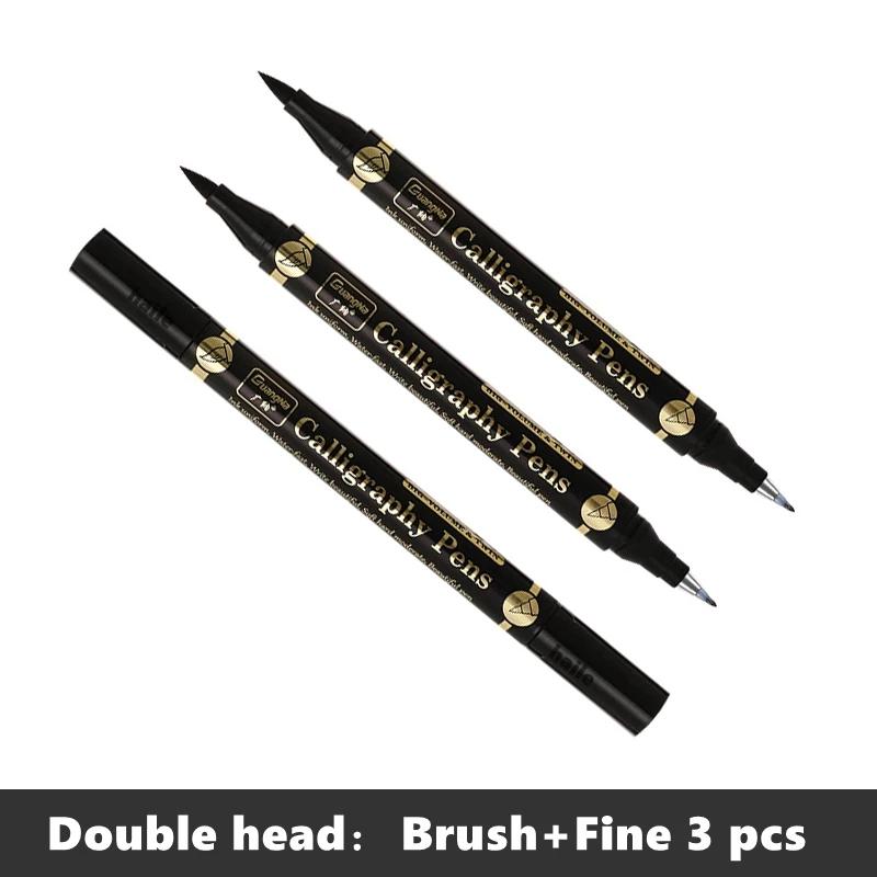 

GuangNa 3 Pcs/set Calligraphy Pen Set for Drawing & Hand Lettering, Black Ink Brush Markers for Art, Calligraphy, Sketching