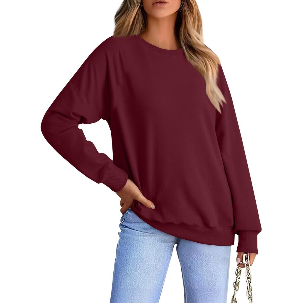 Women's Fashion Casual Loose Solid Color Sweatshirt