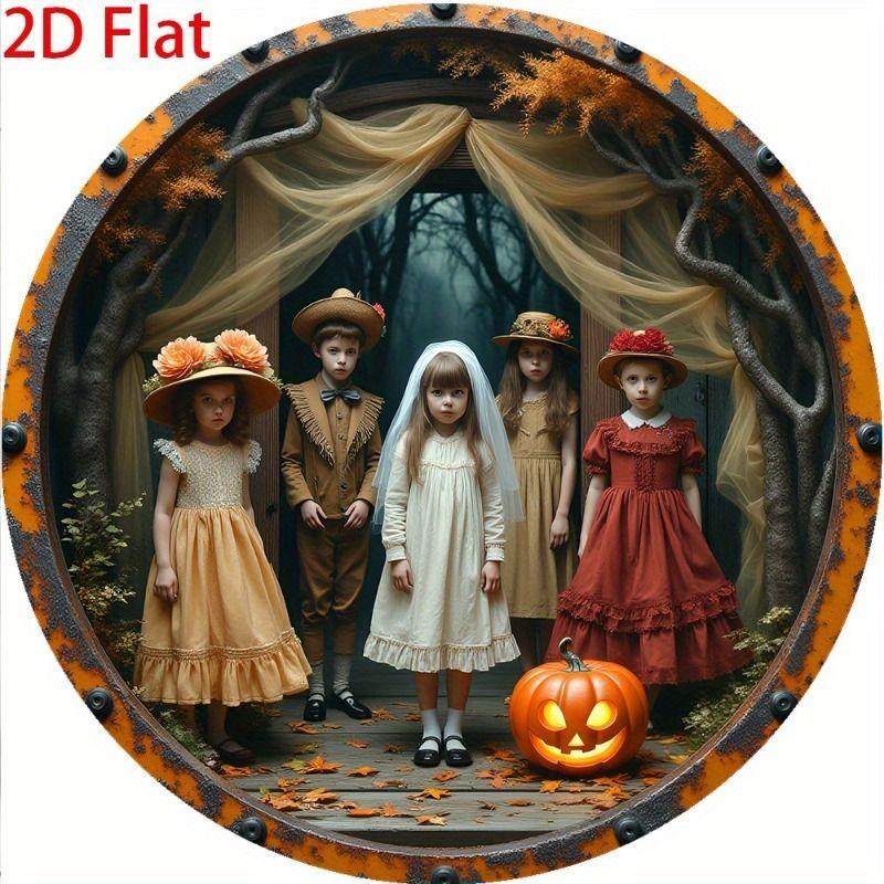 2D Flat Hanging Decorative Metal Sign Hand Painted Art